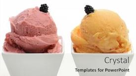  Presentation with strawberry - Amazing slides having orange and strawberry sorbet backdrop and a lemonade colored foreground