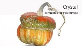  Presentation with orange colored - Cool new presentation theme with orange and yellow colored pumpkin on isolated white background backdrop and a white colored foreground