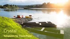  Presentation with rubber - PPT layouts having orange-and-yellow-packrafts-rubber background and a tawny brown colored foreground