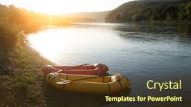  Presentation with rubber - Presentation design having orange-and-yellow-packrafts-rubber background and a tawny brown colored foreground