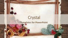  Presentation with parchment paper - Colorful PPT layouts enhanced with orange apple and cranberry fruit backdrop and a cream colored foreground
