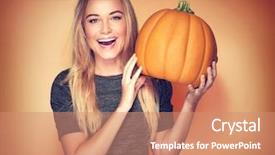  Presentation with happy thanksgiving - Cool new slide deck with orange background celebrating happy thanksgiving backdrop and a coral colored foreground