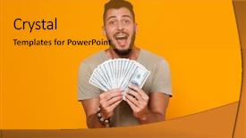  Presentation with prize - PPT layouts enhanced with orange background showing money background and a gold colored foreground