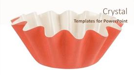  Presentation with food white - PPT theme with orange-baking-muffin-paper-cup background and a lemonade colored foreground