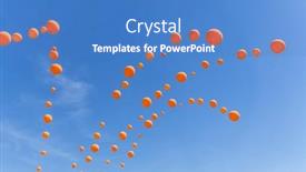  Presentation with balloons blue - Presentation theme consisting of orange-balloons-on-a-blue background and a teal colored foreground