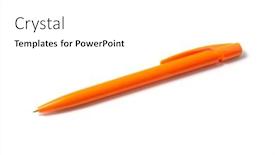  Presentation with pen - Audience pleasing presentation consisting of orange-ballpoint-pen-on-white backdrop and a white colored foreground