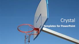  Presentation with basketball blue - PPT theme having orange-basketball-hoop-with-broken and a teal colored foreground