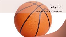  Presentation with isolated paw prints over white - Colorful slide deck enhanced with orange basketball isolated over white backdrop and a  colored foreground