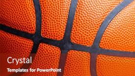  Presentation with basketball - PPT layouts consisting of orange-basketball-texture-skin-close background and a crimson colored foreground