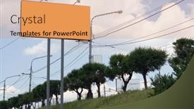  Presentation with blue orange - PPT theme with orange-billboard-on-the-street background and a coral colored foreground