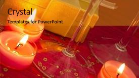  Presentation with candles - Audience pleasing theme consisting of orange black - celebration with burning candles backdrop and a gold colored foreground