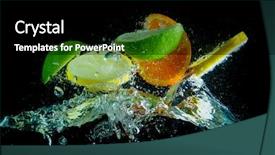  Presentation with fruit water - Cool new theme with orange black - citrus fruit splashing backdrop and a black colored foreground