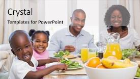  Presentation with home black family - Slides having orange black - happy family enjoying a healthy background and a light gray colored foreground