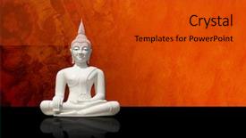  Presentation with buddha - Slides with orange black - white buddha isolated against colorful background and a crimson colored foreground