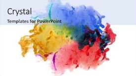  Presentation with orange abstract - Beautiful theme featuring orange blast - acrylic colors and ink backdrop and a light blue colored foreground