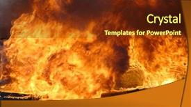  Presentation with smoke - PPT theme featuring orange blast - big burning fire with black background and a  colored foreground