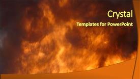  Presentation with smoke - PPT theme enhanced with orange blast - big burning fire with black background and a  colored foreground