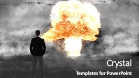  Presentation with music man in suit guitar - Colorful presentation enhanced with orange blast - collage with man in suit backdrop and a dark gray colored foreground