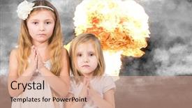  Presentation with collage - PPT theme enhanced with orange blast - collage with two girls dressed background and a coral colored foreground