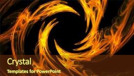  Presentation with abstract swirl - PPT theme enhanced with orange blast - fire swirl - abstract design background and a tawny brown colored foreground