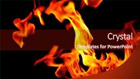  Presentation with fire red - Theme consisting of orange blast - red fire tongue on black background and a  colored foreground