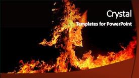  Presentation with wild fire - Presentation theme having orange blast - red wild fire on black background and a black colored foreground