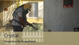  Presentation with residential - Beautiful PPT layouts featuring orange blast - worker sandblasting a residential home backdrop and a coral colored foreground