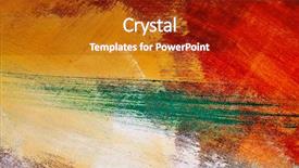 Presentation with canvas scroll - PPT layouts consisting of orange brown - brushstrokes of different colors background and a crimson colored foreground