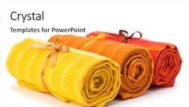  Presentation with paper towel roll - Slide deck having orange brown - towel roll isolated on white background and a white colored foreground