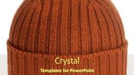  Presentation with brown - Presentation theme having orange-brown-knitted-winter-bobble and a tawny brown colored foreground