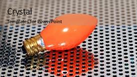  Presentation with manufacturing steel plate - Audience pleasing presentation consisting of orange bulb on a perforated backdrop and a coral colored foreground