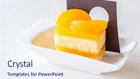  Presentation with decorate - Slide set enhanced with orange cake decorate with choclate background and a sky blue colored foreground