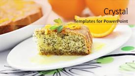  Presentation with eye popping funny cake pops - Presentation with orange cake with poppy seed background and a gold colored foreground