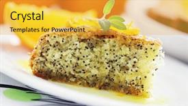  Presentation with poppy - Presentation theme having orange cake with poppy seed background and a yellow colored foreground