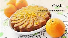  Presentation with poppy - Audience pleasing presentation consisting of orange cake with poppy seed backdrop and a  colored foreground