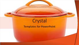  Presentation with iron appliances - Cool new PPT theme with orange cast iron cooking pot backdrop and a  colored foreground