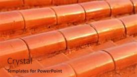  Presentation with construction design - PPT theme enhanced with orange-chinese-roof-tile-background background and a  colored foreground