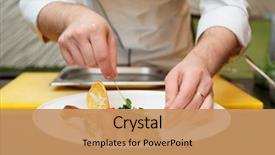  Presentation with caviar - Presentation theme featuring orange chips and molecular background and a coral colored foreground