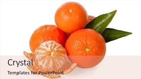  Presentation with orange peel isolated - Theme featuring orange clementines tangerines or mandarines background and a coral colored foreground