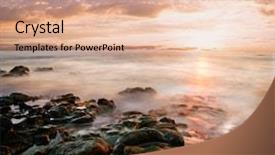  Presentation with hawaiian luau pictures - Beautiful presentation theme featuring orange clouds - beautiful hawaiian sunset backdrop and a coral colored foreground