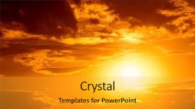  Presentation with hope bright future hopeful - Slide set with orange clouds - bright sunset photo background and a light gray colored foreground