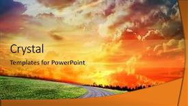  Presentation with perfect - Amazing slides having orange clouds - field of grass and perfect backdrop and a yellow colored foreground