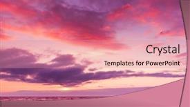  Presentation with paradise - Slide set with orange clouds - night is coming glowing paradise background and a coral colored foreground