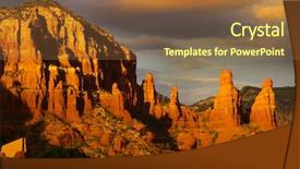  Presentation with rock - PPT theme enhanced with orange clouds - red rock hills in sedona background and a tawny brown colored foreground