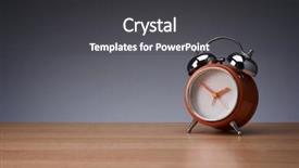  Presentation with color orange - PPT theme enhanced with orange color vintange alarm onthe background and a dark gray colored foreground