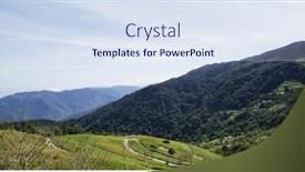  Presentation with lily flower - PPT theme having orange-day-lily-flower-field background and a sky blue colored foreground