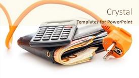  Presentation with electric - Slides enhanced with orange-electric-plug-wallet background and a cream colored foreground