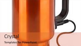  Presentation with volt - Presentation theme having orange electric thermos mug background and a red colored foreground