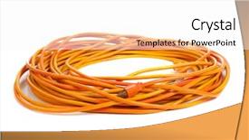  Presentation with blue orange white - Slide deck with power cable - orange extension cord background and a white colored foreground