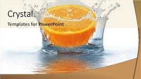  Presentation with orange life buoy splash water - Colorful theme enhanced with orange falls into the water backdrop and a yellow colored foreground